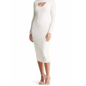 Socialite White Long Sleeve Midi Dress - New with tags!!